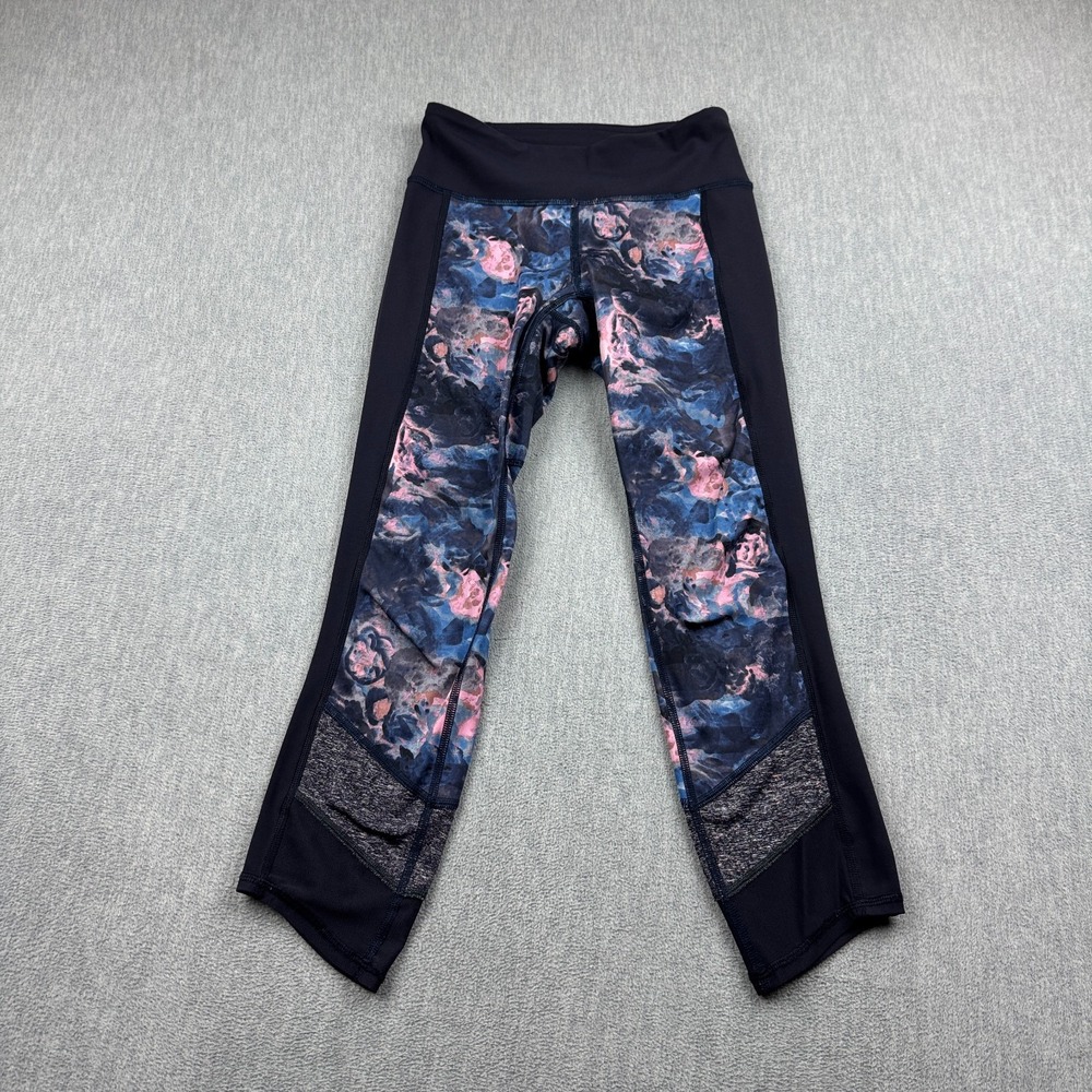 Lululemon Leggings Womens 2 Purple Printed If You're Lucky Crop 22" Gym Yoga Run